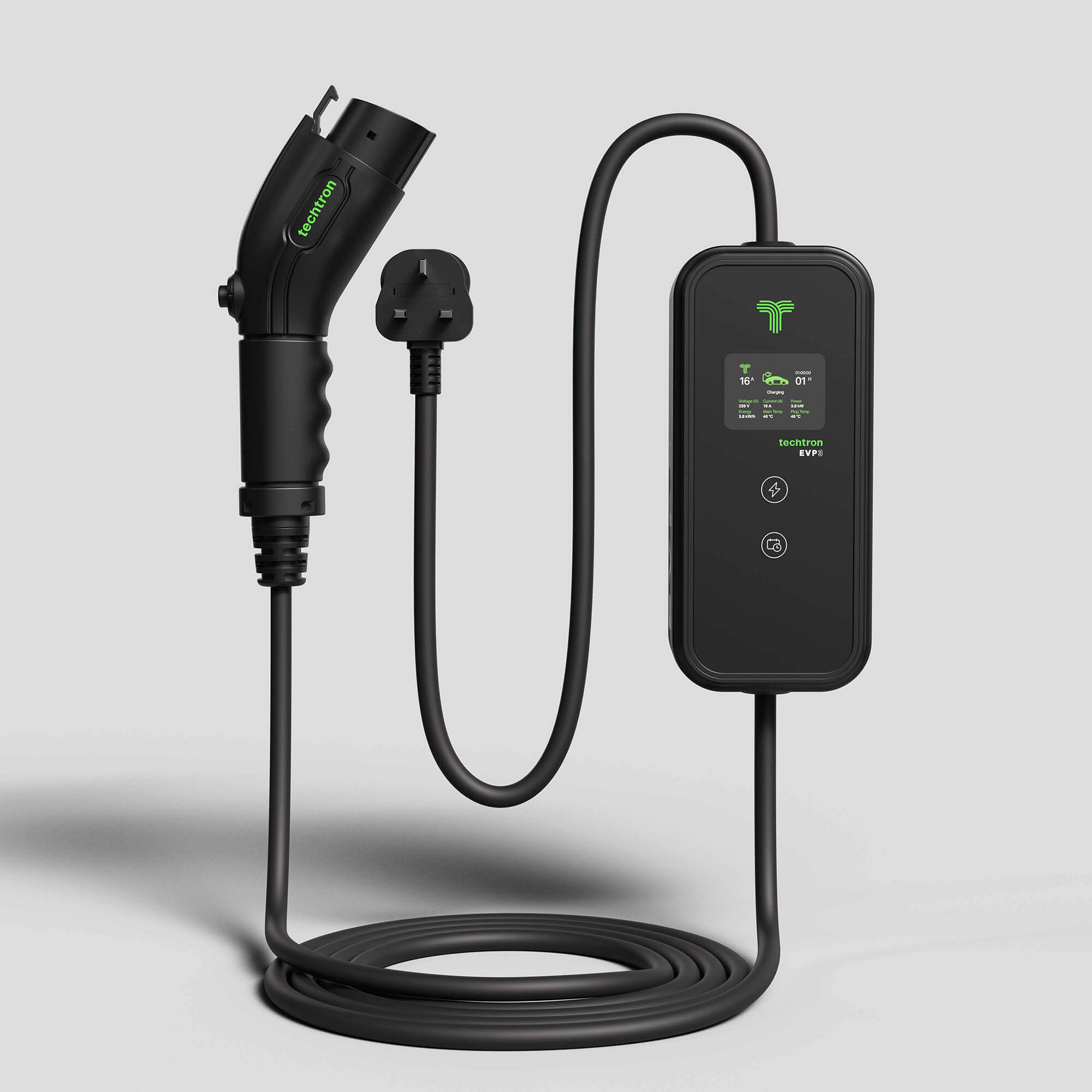 techtron EVP3 - Portable ev-Charger (3.6 kW, Level 1) - Type 2 techtron